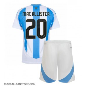 Argentinien Alexis Mac Allister #20 Replik Heimtrikot Kinder Copa America 2024 Kurzarm (+ Kurze Hosen)